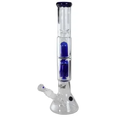 Bong sklo Black Leaf flask Ice 6-Arm Tree 38cm, modrý