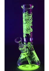 Bong sklo Black Leaf Spider 34,5cm 7mm, fosforový