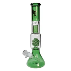 Bong sklo Multi Level Flower Perco 36,5cm, zelený