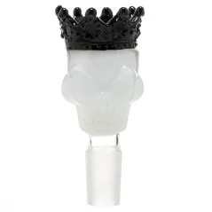 Skleněný kotlík Grace Glass Skull 18,8mm, bílý