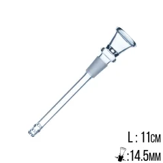 Chillum sklo kužel 14,5mm 11cm s difuzorovými dírkami