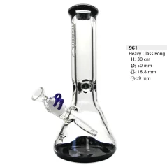 Bong sklo Heavy Glass 30cm 9mm, černý