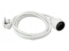 Prodlužovací kabel 3m s uzemněním 1 zásuvka- bílá 3*1,5 mm2 16A 3000W 230-250V AC 16A