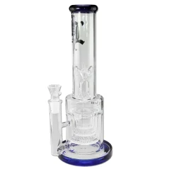 Bong sklo Black Leaf Triple HoneyComb 33,5cm 5mm, modrý