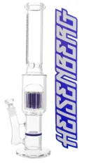 Skleněný bong Heisenberg Machine-Gun s modrým logem, 15-Arm a HoneyComb perkolátorem