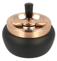 Popelník kovový otočný 13cm, černý/rosegold