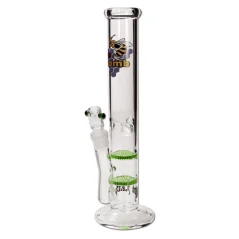 Bong sklo Black Leaf Cylinder Double HoneyComb 38cm 5mm, zelený