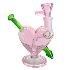 Bong Bubbler Pink Heart 17cm