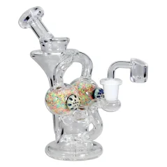 Bong Bubbler Black Leaf 18cm