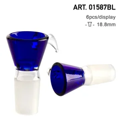 Skleněný kotlík Amsterdam s rukojetí 18,8mm, modrý