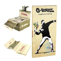 G-ROLLZ Banksy's Graffiti KS Organic Hemp papírky s filtry a podkladem