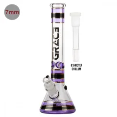 Bong sklo Grace Glass Sixshooter Perco 42cm, fialový