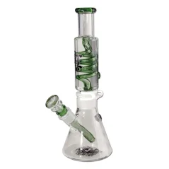 Bong sklo Black Leaf Spiral Perco 32cm, zelený