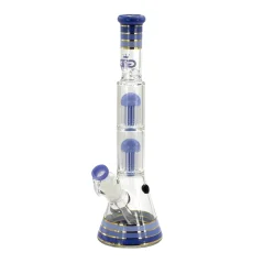 Bong sklo Grace Glass 2x8-Arm Perco 46cm 5mm, modrý