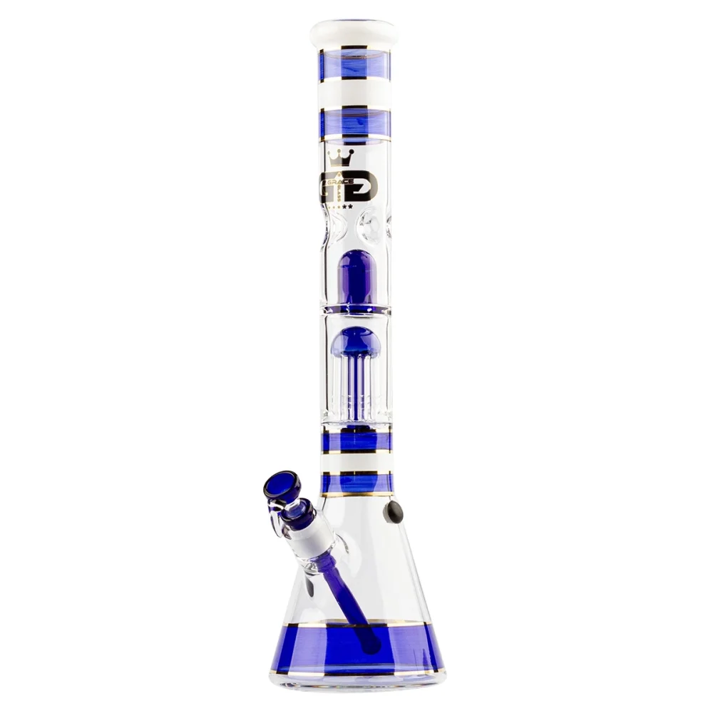Bong sklo Grace Glass 8-Arm Dome Perco 46cm 5mm, modrý