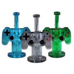 Bong sklo Black Leaf Gamepad Drum Perco 23cm, šedý