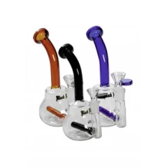 Bong sklo Black Leaf Bubbler Inline 20cm, černý
