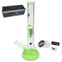Bong sklo Grace Glass Spiral Beaker v kufru 45cm, zelený