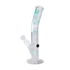 Bong sklo Black Leaf Pastel Leaves 30cm, zalomený