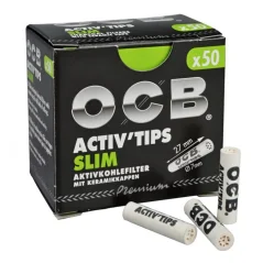 OCB Activ Tips Slim Cigaretové uhlíkové filtry 7mm