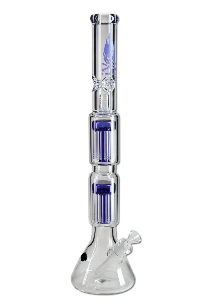 Bong sklo Black Leaf Flaming Skull 2x 10-Arm 7mm 61cm