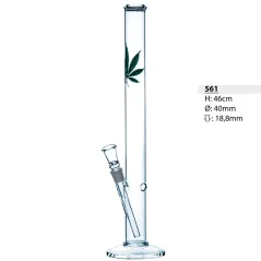 Bong sklo Bullet Zelený list 46cm