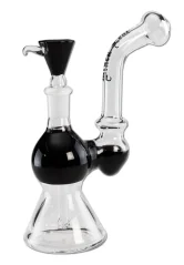 Bong Bubbler Black Leaf 18cm, černý