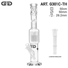 Bong sklo Grace Glass LABZ series 8-Arm sixshooter, čirý