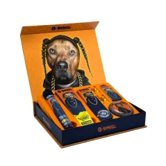 Otevřená dárková krabička G-Rollz Gift Box XS 'Rap' s balicími pomůckami a motivem psa