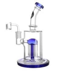 Bong sklo Bubbler Heisenberg Oil 6-Arm 22cm, modrý