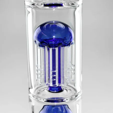 Bong sklo Black Leaf Skyscraper 4x 8-Arm 58cm, modrý