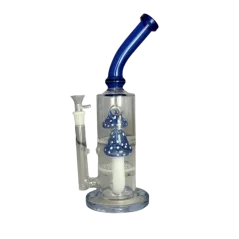 Bong sklo Bullet Mushroom Honeycomb 33cm, modrý