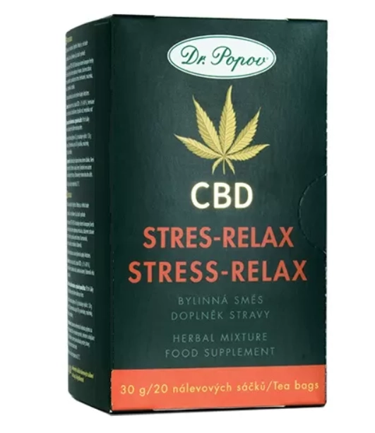 Dr. Popov Konopný čaj s CBD - Stres a Relax, 30g