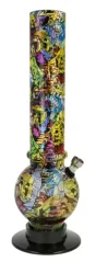 Bong akryl Graffiti 32cm, žlutý