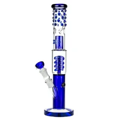 Bong sklo Grace Glass Spiral Splash Perco 38cm 5mm, modrý