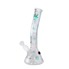 Bong sklo Black Leaf Pastel Leaves zalomený baňka 30cm