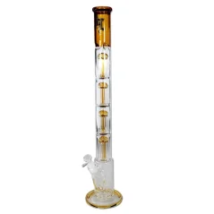 Bong sklo Black Leaf Skyscraper 4x 8-Arm 62cm, žlutý