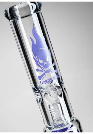 Bong sklo Black Leaf Flaming Skull 2x 10-Arm 7mm 61cm