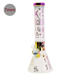 Bong sklo Amsterdam Egyptian Mysteries Rainbow 36cm 7mm, růžový
