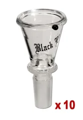 Skleněný kotlík Black Leaf kužel 18,8mm, čirý