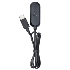 Černý originální USB-C nabíjecí kabel PAX s oválnou nabíjecí kolébkou s logem výrobce