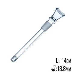 Chillum sklo kužel 18,8mm 14cm s difuzorovými dírkami