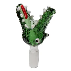 Skleněný kotlík Grace Glass Krokodýl 14,5mm, zelený