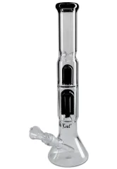 Bong sklo Black Leaf flask Ice 6-Arm Tree 38cm, černý