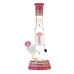 Bong sklo Grace Glass Golden Line 8-Arm, růžový