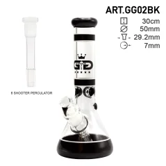 Bong sklo Grace Glass Sixshooter Perco 30cm 7mm, černý