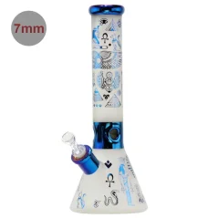 Bong sklo Amsterdam Egyptian Mysteries Rainbow 36cm 7mm, modrý