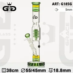 Bong sklo Grace Glass Hammer Spiral 38cm 5mm, zelený