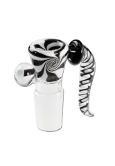 Skleněný kotlík Black Leaf Swirl 18,8m, černobílý