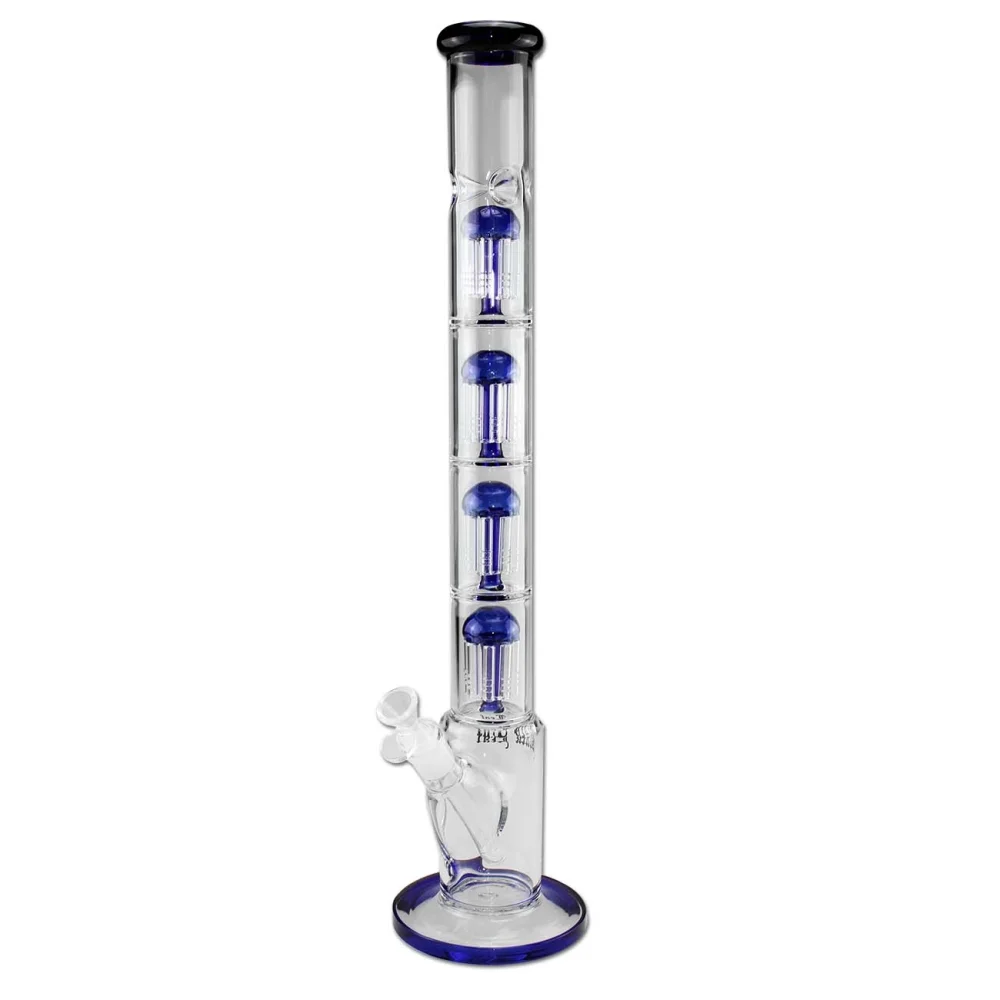 Bong sklo Black Leaf Skyscraper 4x 8-Arm 58cm, modrý